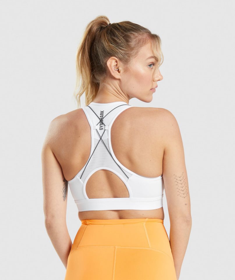 Women's Gymshark Pulse Sports Bra White | NZ 9NYJAX